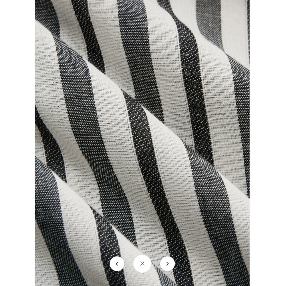 NWT Commense Striped Strapless Cotton Linen Ruched Dress Sz L - Picture 4 of 6